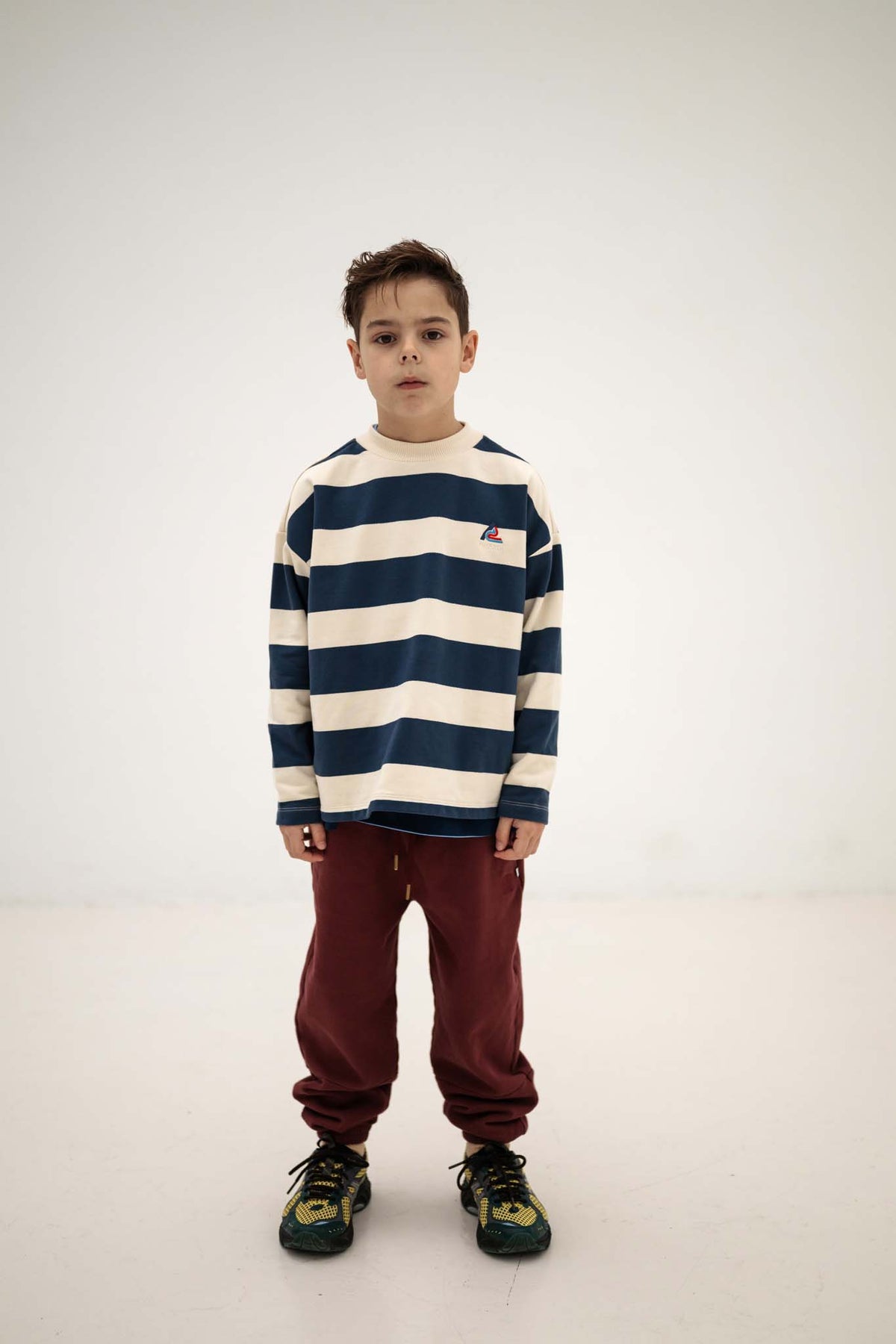 <REPOSE AMS> 23. boxy sweater - eclipse blue block stripe