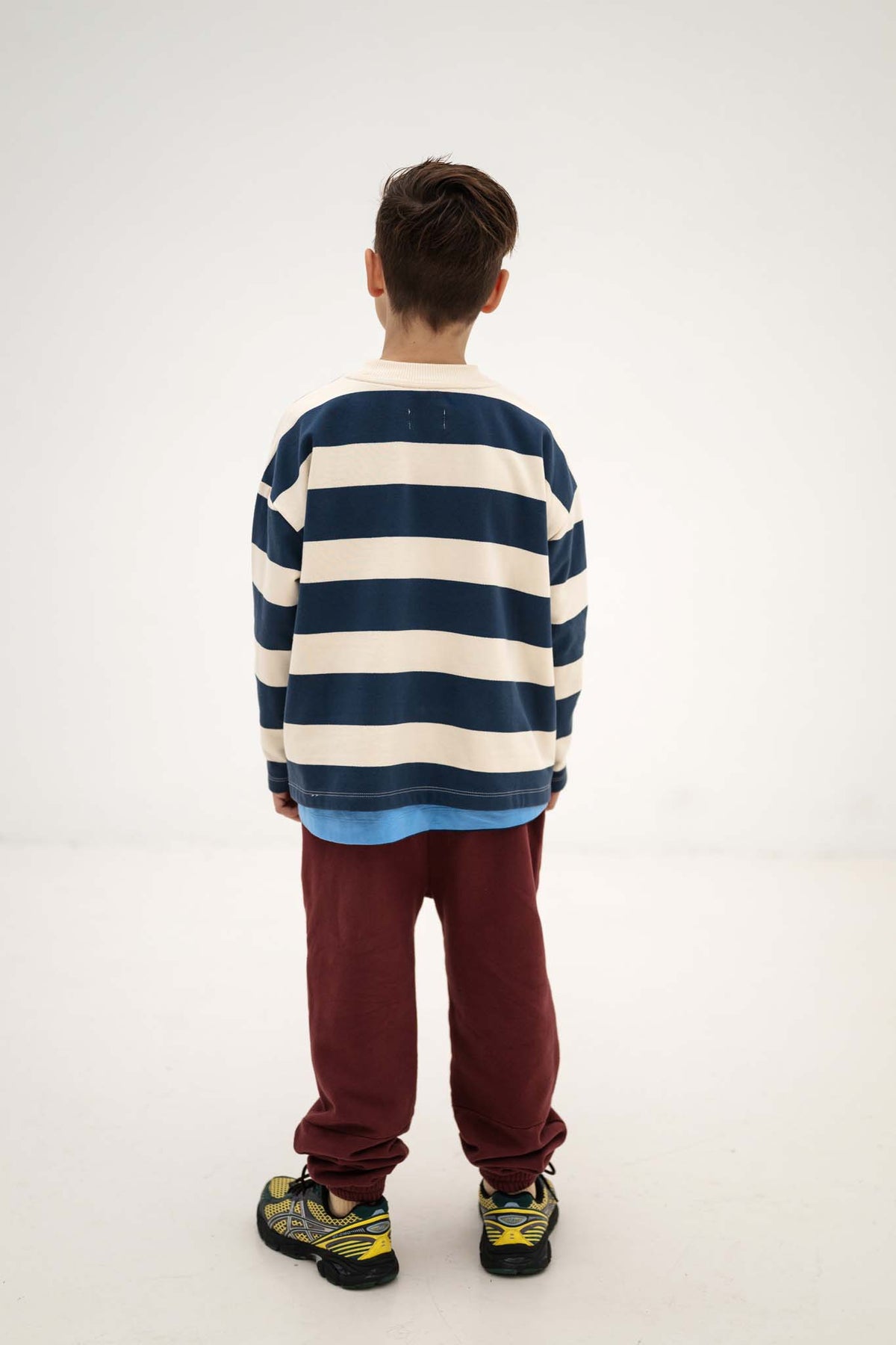 <REPOSE AMS> 23. boxy sweater - eclipse blue block stripe