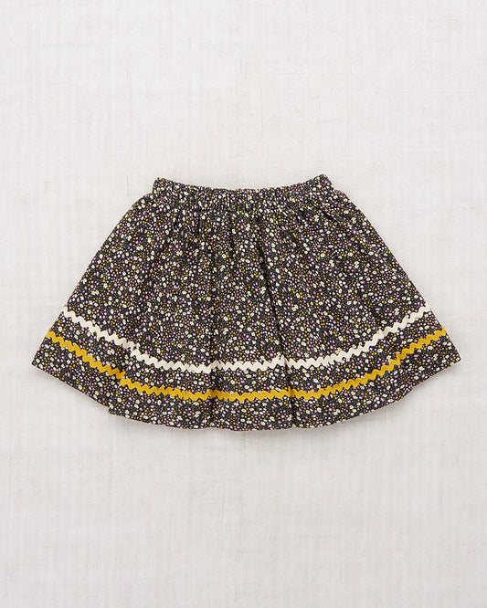 <Misha&Puff>Rickrack Circle Skirt - Carbon/Periwinkle Mini Floral（2-8Y）