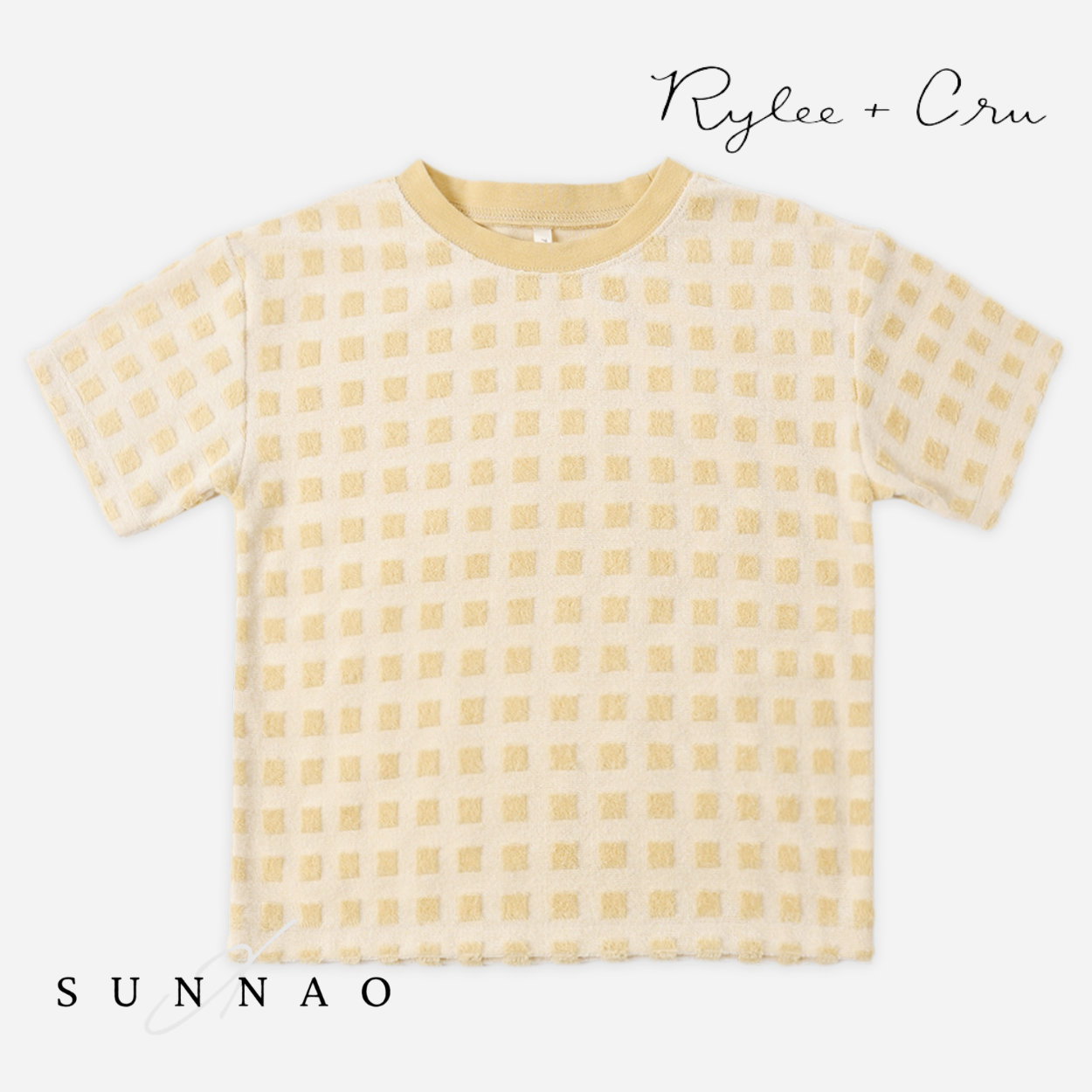 <Rylee + Cru> RELAXED TEE - BUTTERSCOTCH GRID