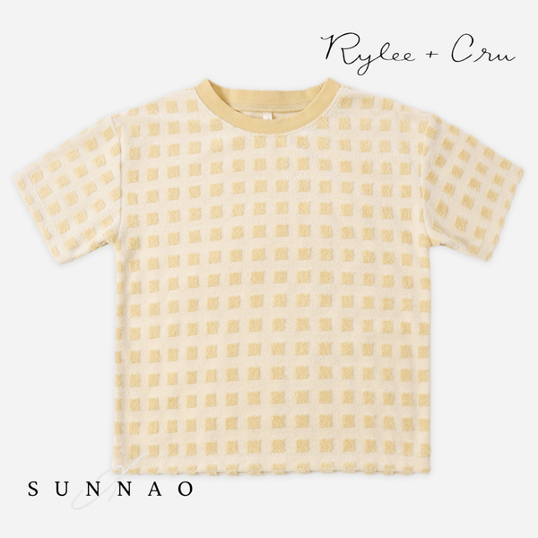 <Rylee + Cru> RELAXED TEE - BUTTERSCOTCH GRID