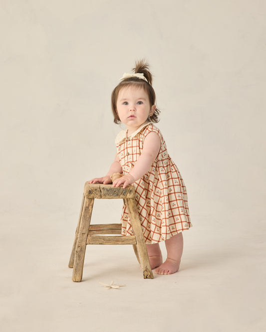 <Rylee + Cru> COLLARED BABYDOLL DRESS - CHERRY CHECK