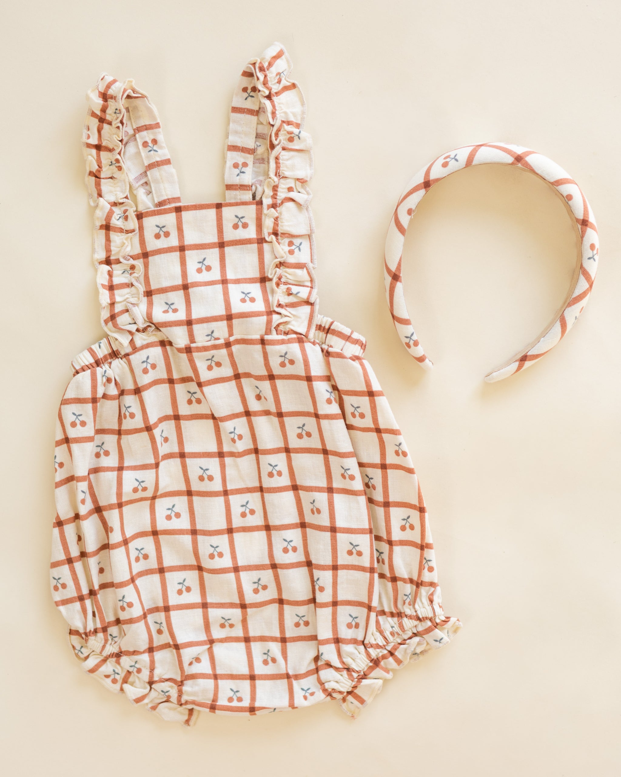 <Rylee + Cru> CHIARA ROMPER - CHERRY CHECK