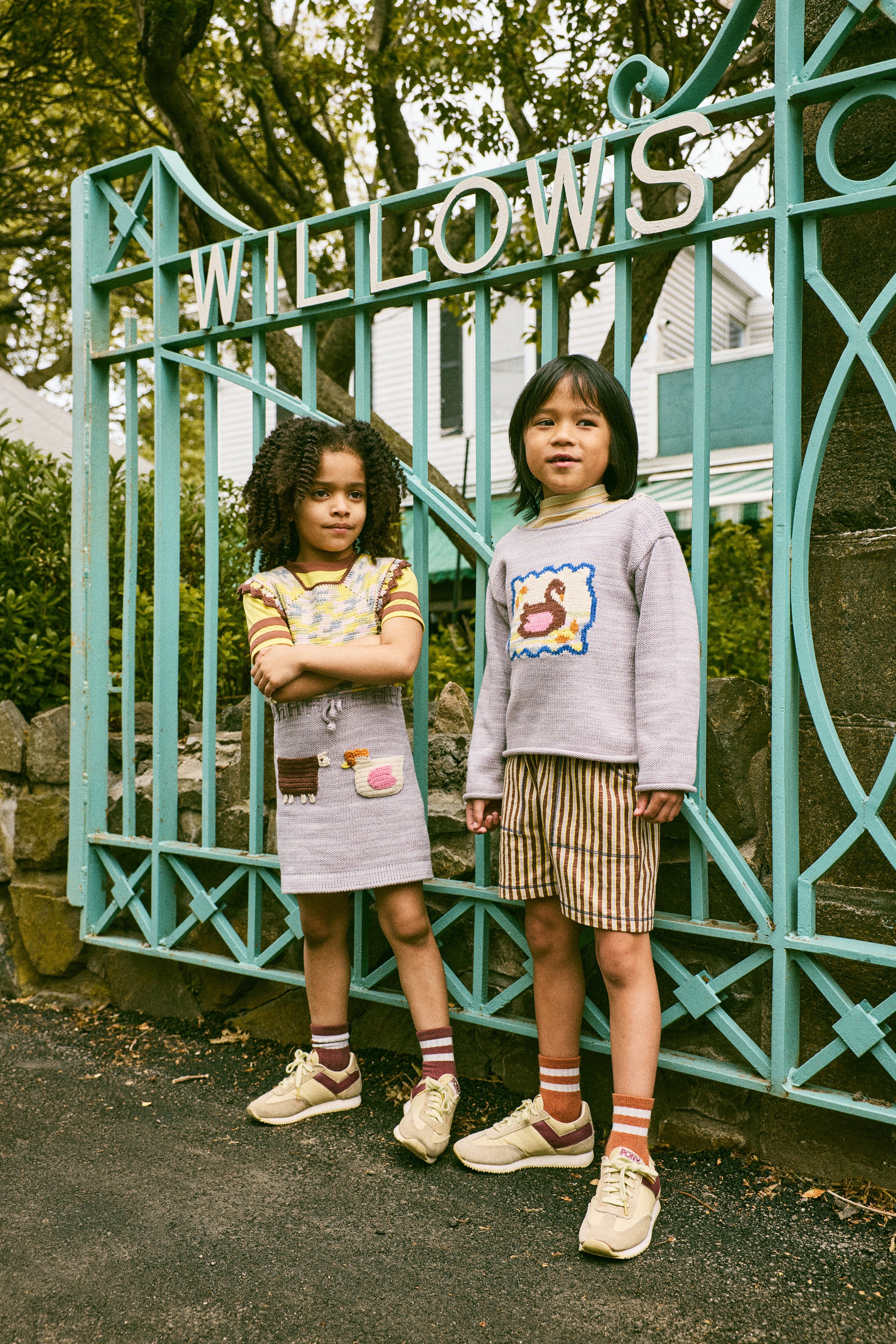 <Misha&Puff> RALLY SHORT - COLA PAINTERLY STRIPE