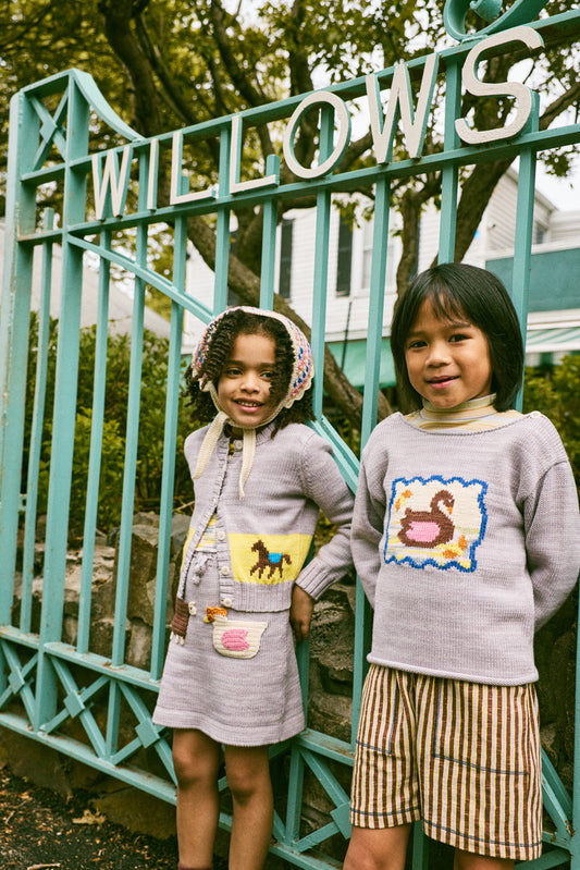 <Misha&Puff> RALLY SHORT - COLA PAINTERLY STRIPE