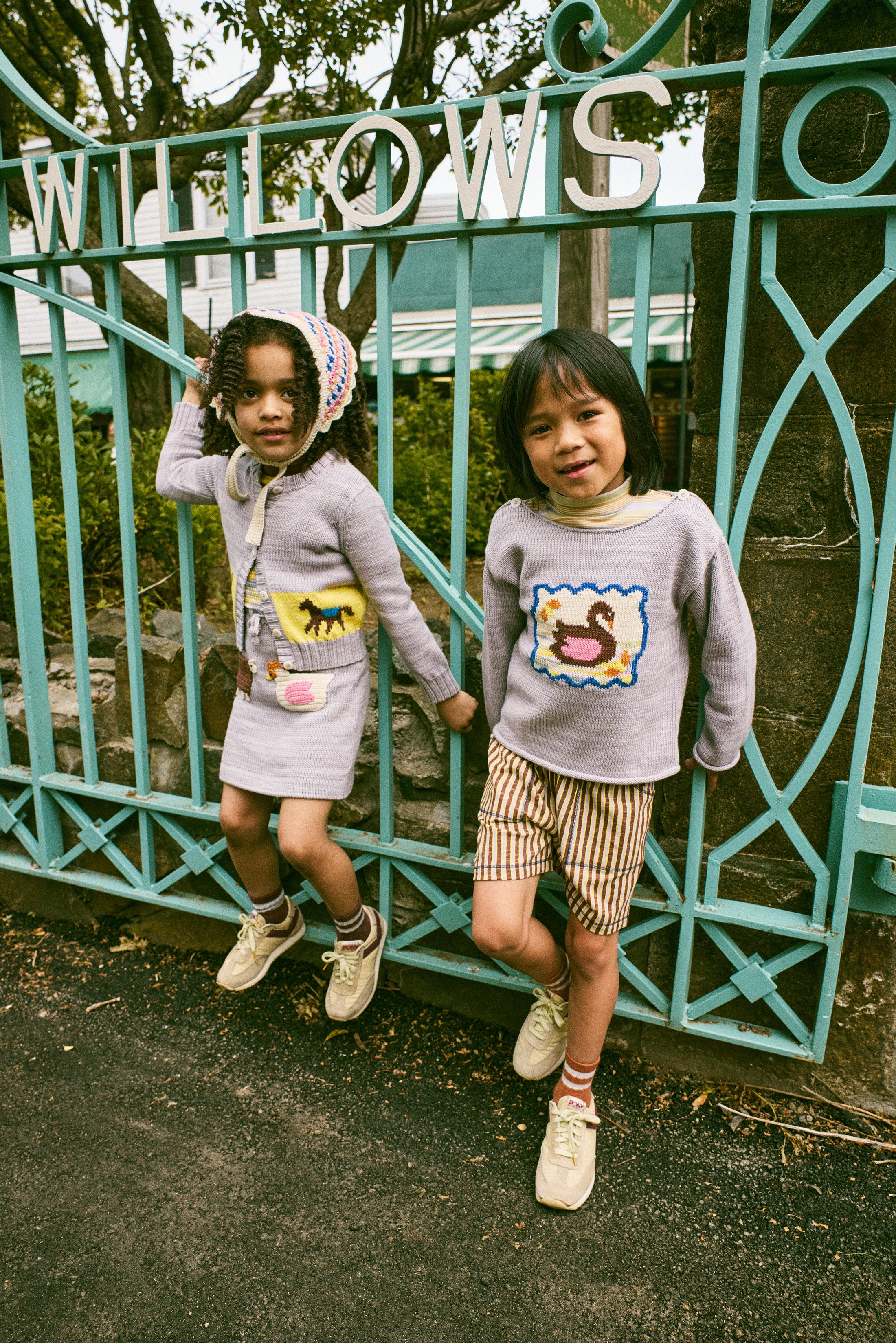 <Misha&Puff> RALLY SHORT - COLA PAINTERLY STRIPE