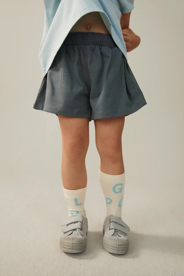 <GRAY LABEL>ELASTICCATED SHORTS -Blue Grey（1-8Y）