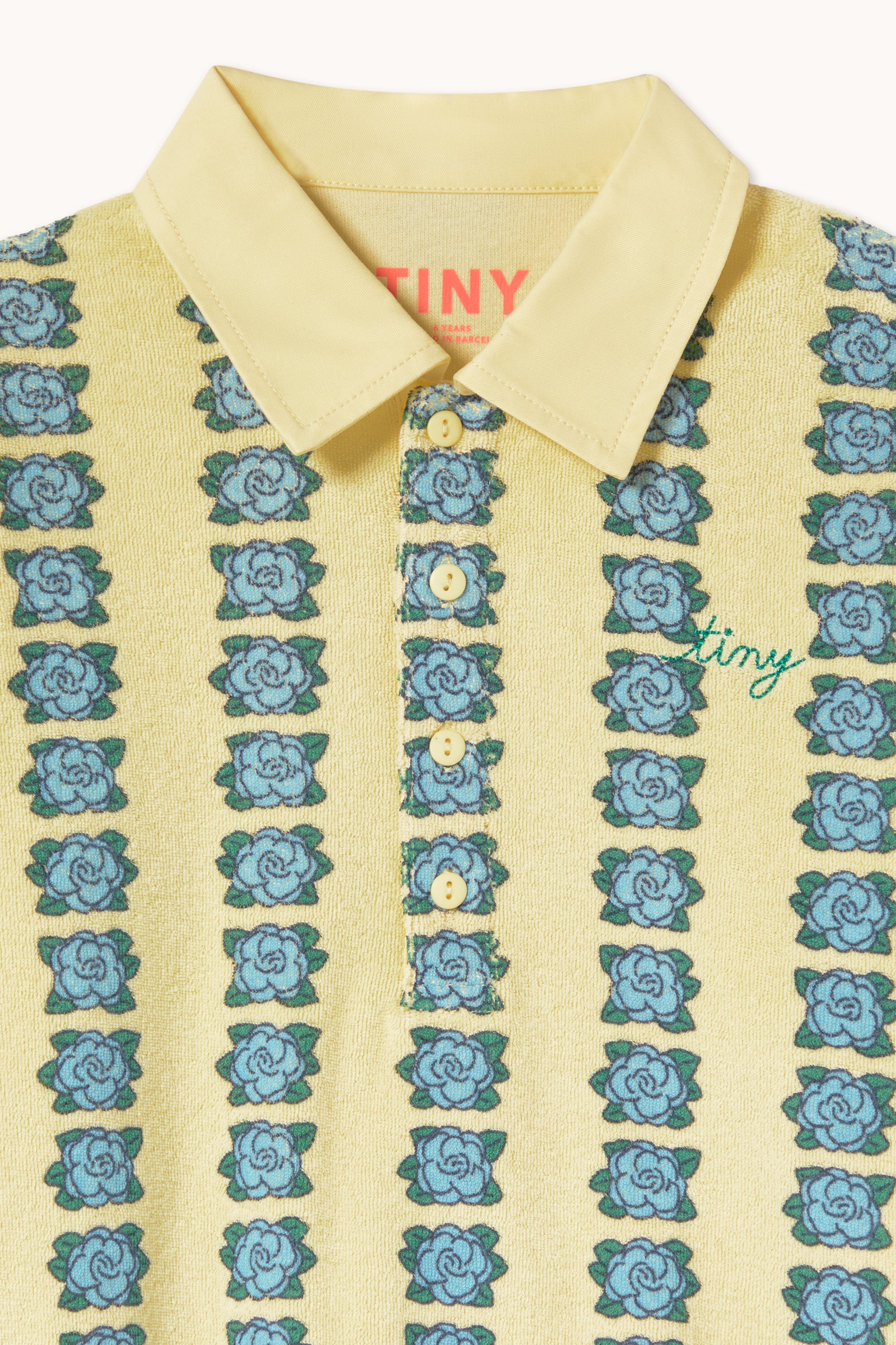 <TINYCOTTONS> Blue Flowers Polo Sleeve Tee