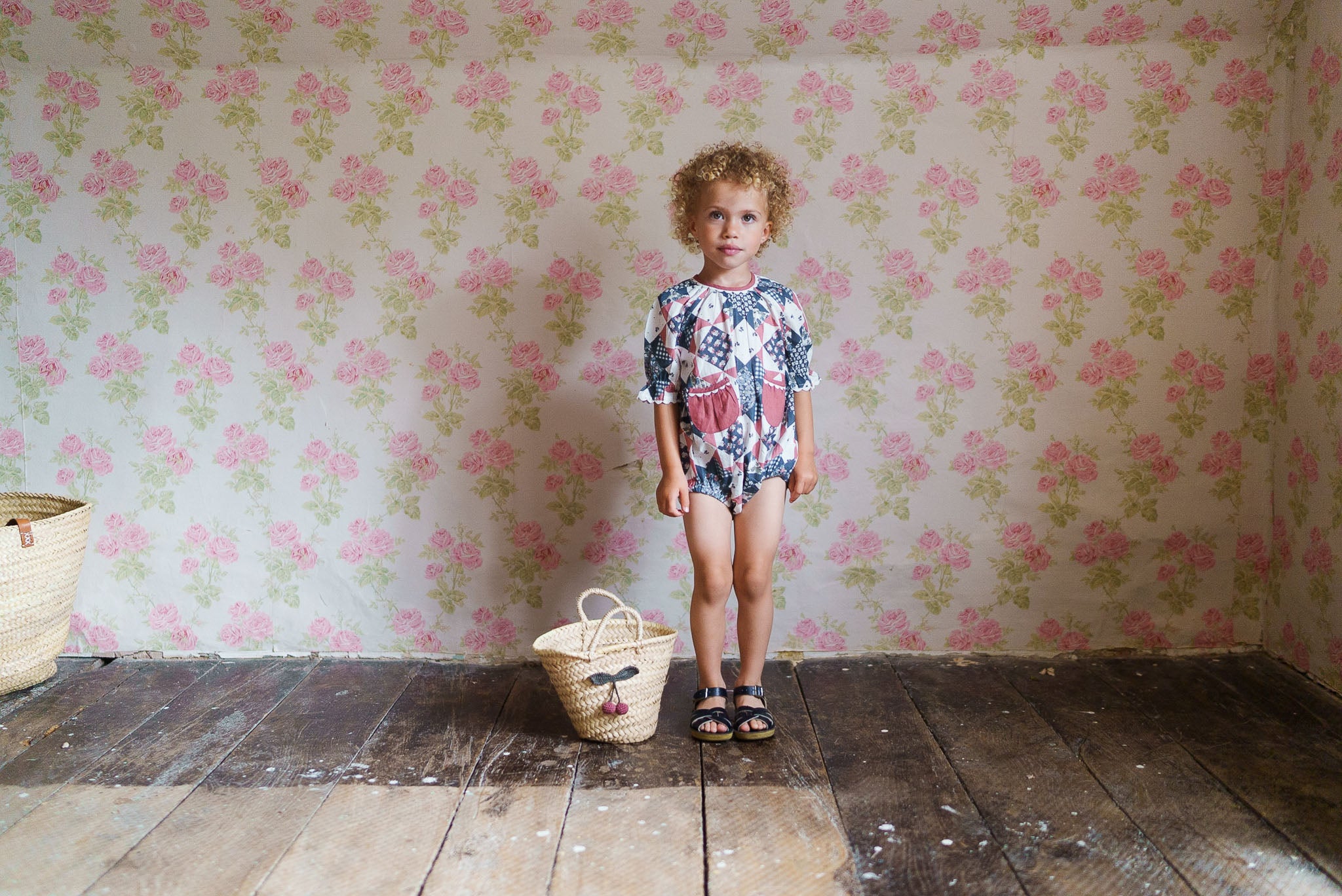 <Little Cotton Clothes> Romy Romper Patchwork Floral　