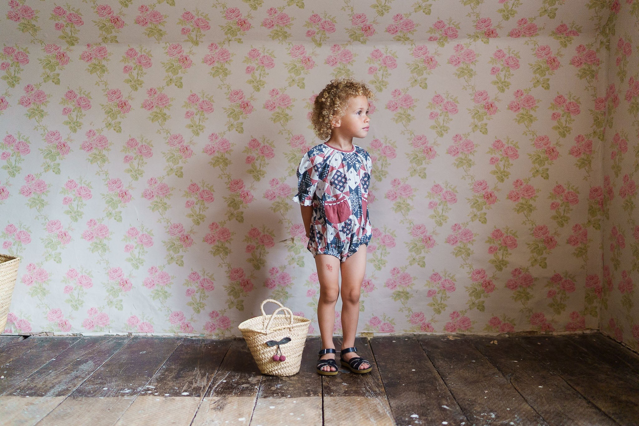 <Little Cotton Clothes> Romy Romper Patchwork Floral　
