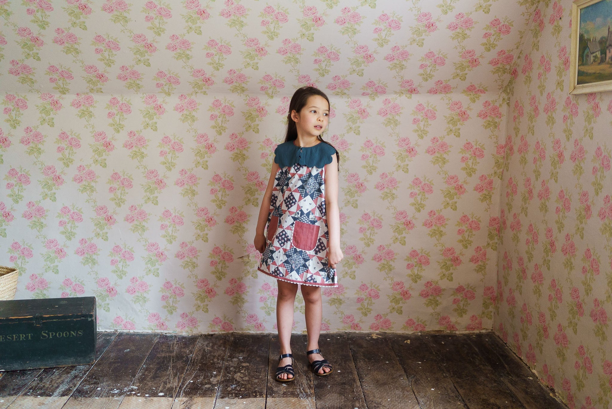 <Little Cotton Clothes> Hannah Dress Patchwork Floral　
