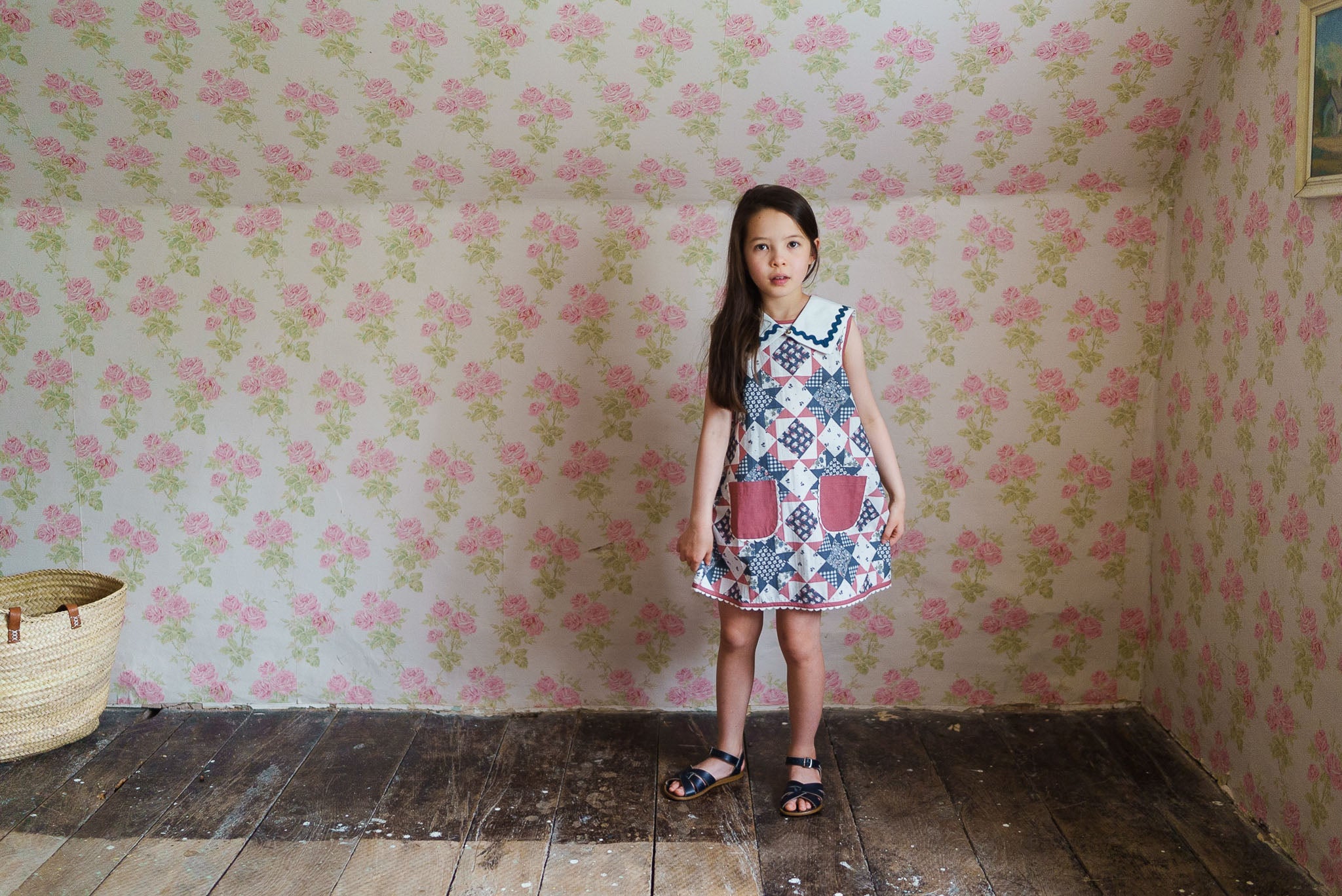 <Little Cotton Clothes> Hannah Dress Patchwork Floral　