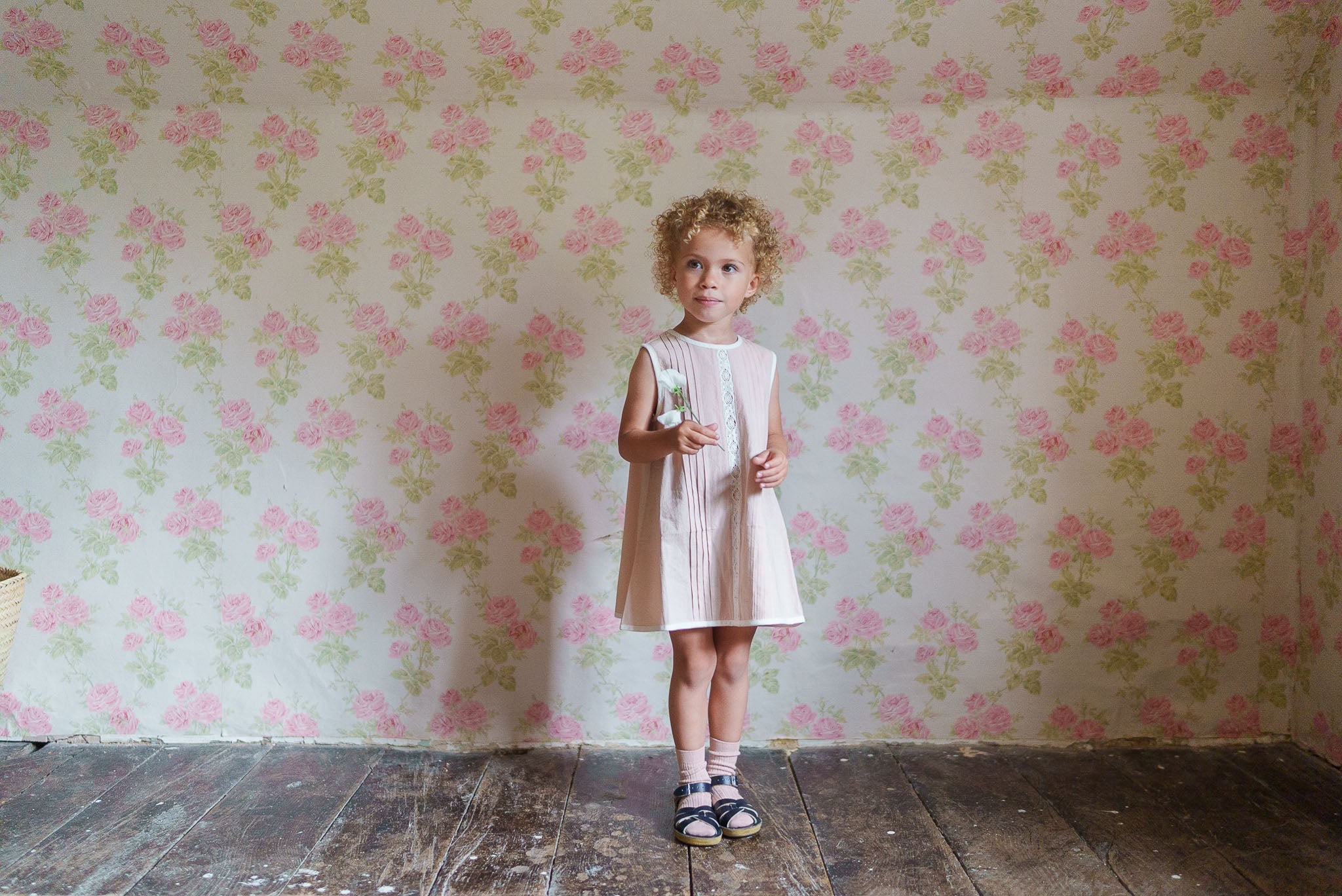 <Little Cotton Clothes> Hannah Dress in powder　