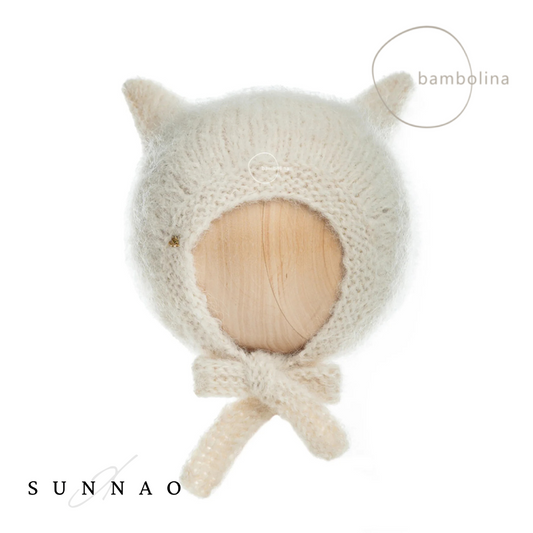 <Bambolina>Classic Kitty bonnet - IVORY