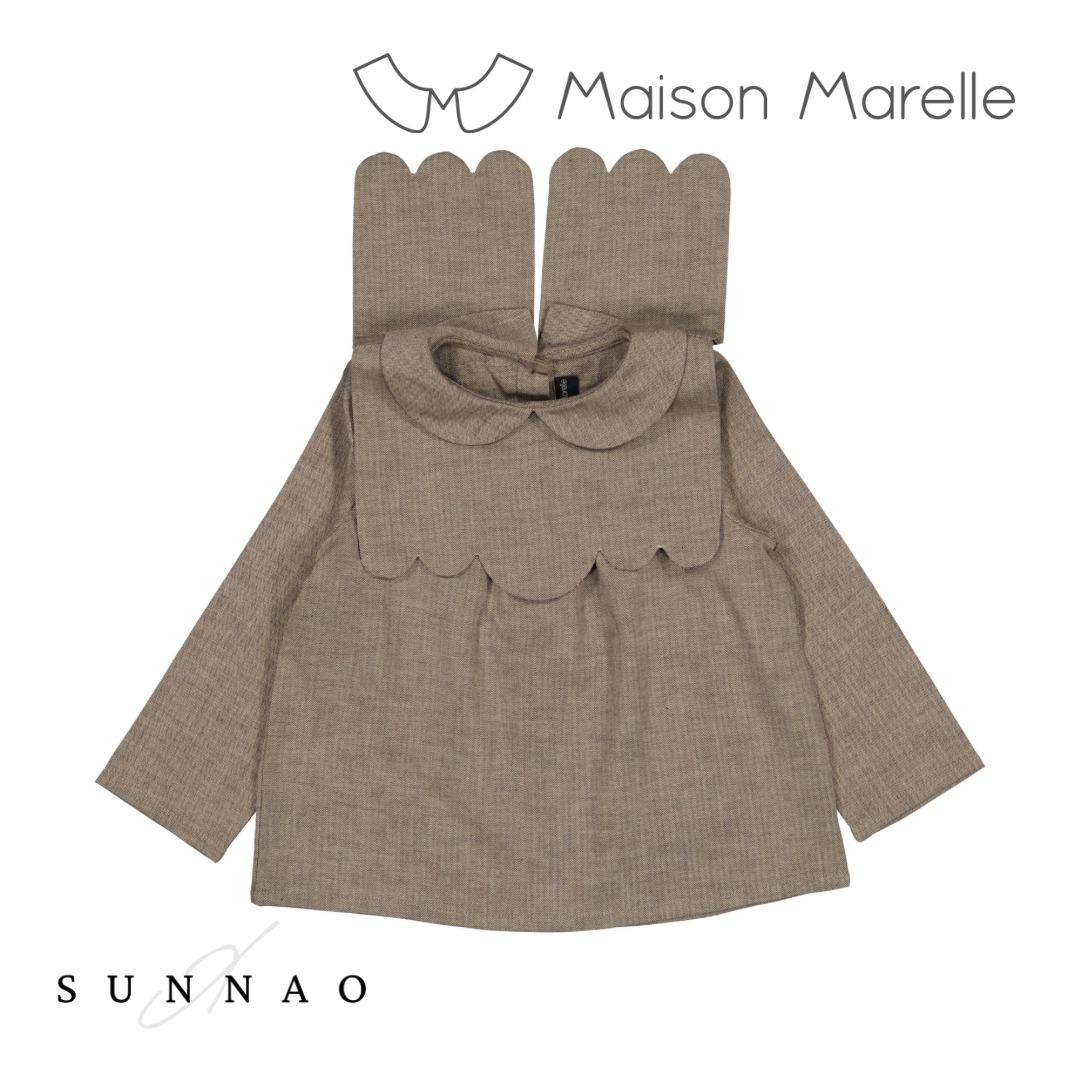 <Maison marelle>Blouse MATIGNON - TAUPE（18M-5Y）