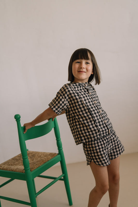 【予約】<STUDIO BOHEME PARIS> SHORTS GEORGETTE - GINGHAM - DROP1