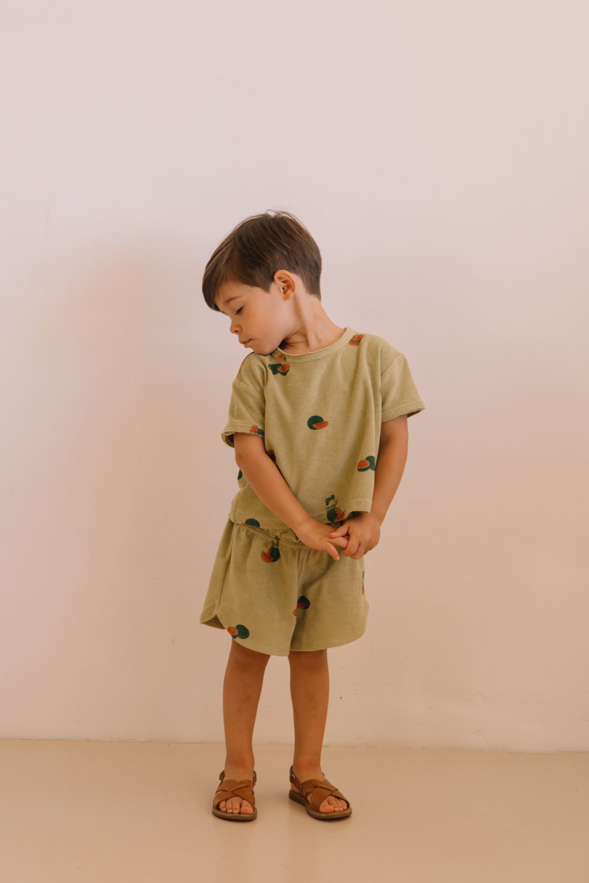 【予約】<STUDIO BOHEME PARIS> TSHIRT ESSENTIAL - GOLDEN GREEN / WATERMELON - DROP2