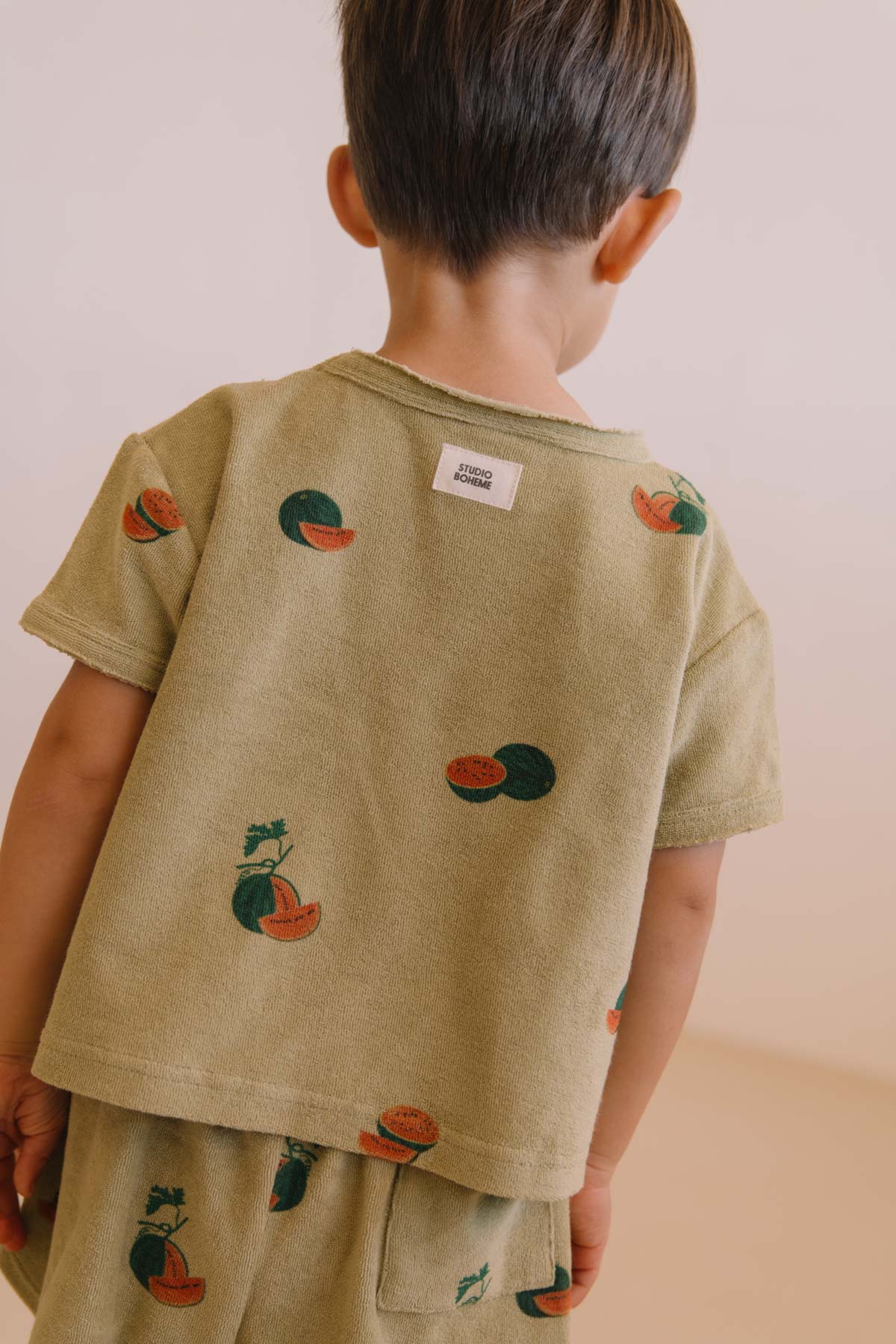 【予約】<STUDIO BOHEME PARIS> TSHIRT ESSENTIAL - GOLDEN GREEN / WATERMELON - DROP2