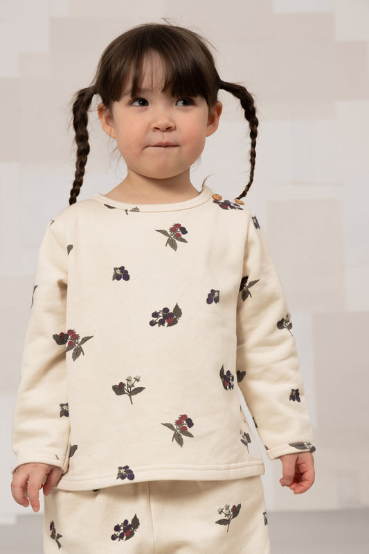<STUDIO BOHEME PARIS> NOÉ SWEAT-SHIRT - ECRU / BLACKBERRIES