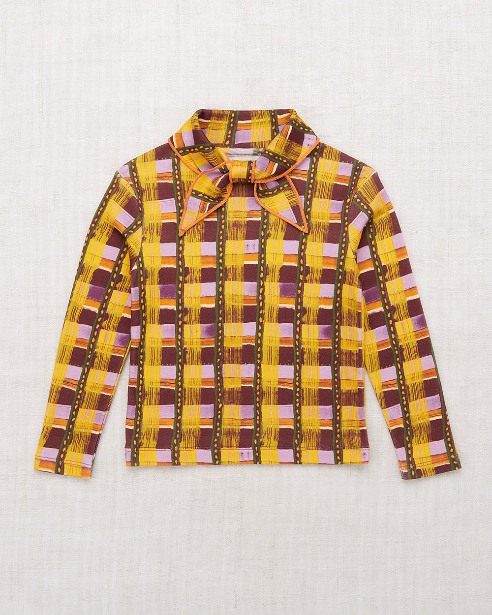 <Misha&Puff>Scout top - Plum Watercolor Plaid（2-10Y）