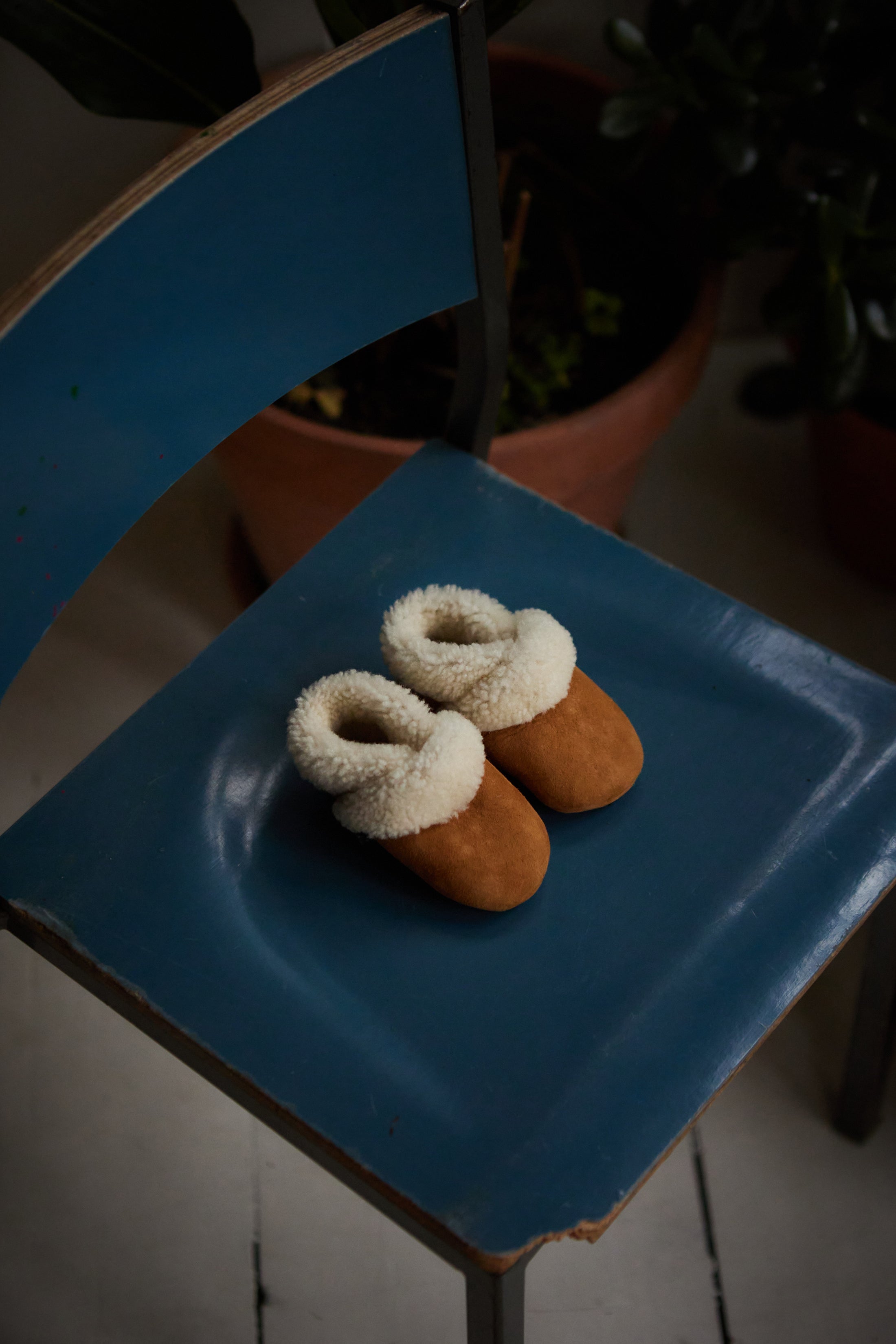 <Petit Nord>  Shearling Bootie- Cognac