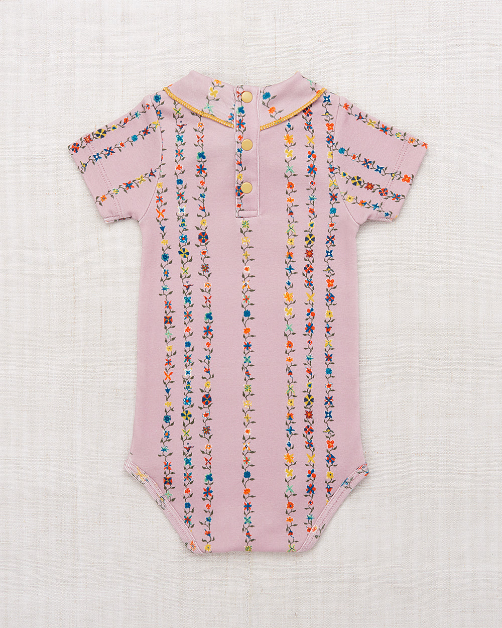 <Misha&Puff>Short Sleeve Scout Onesie - Plum Petal Little Botanica（6-24M）