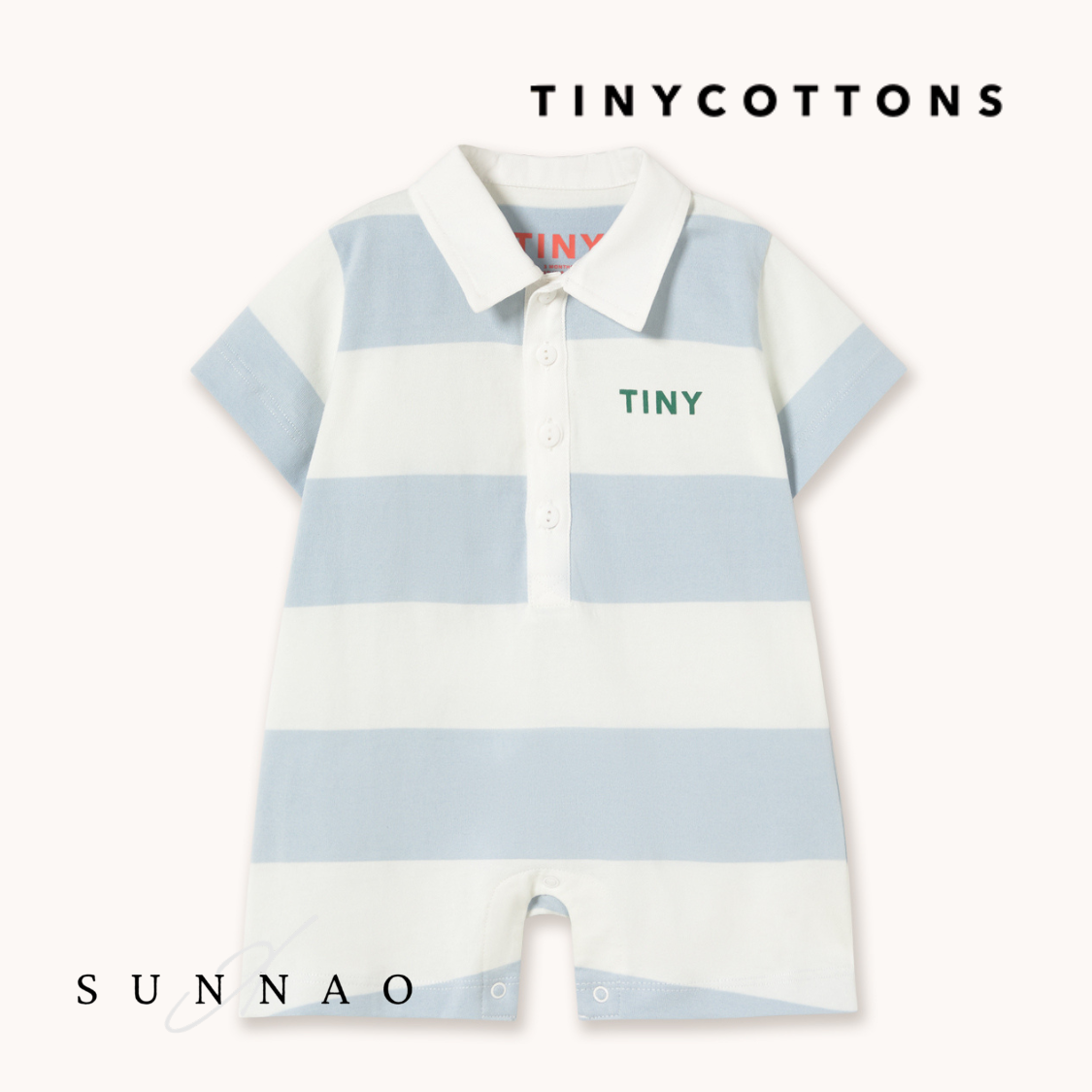 <TINYCOTTONS> Stripes Knit Polo One-Piece