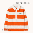 Load image into Gallery viewer, <TINYCOTTONS> Stripes Knit Polo Sleeve Tee - Red

