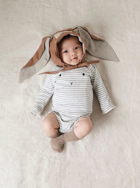<Organic zoo> Stripy BUNNY Bodysuit （0-12M）-Organic zoo-SUNNAO