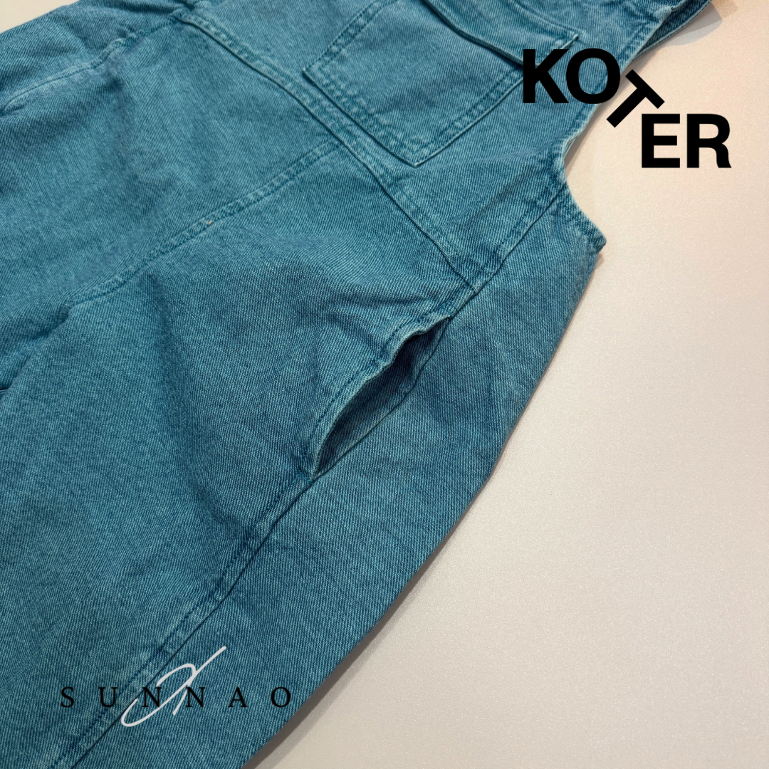 <Studio Koter> KAI OVERDYE DENIM DUNGAREES - Blue mist