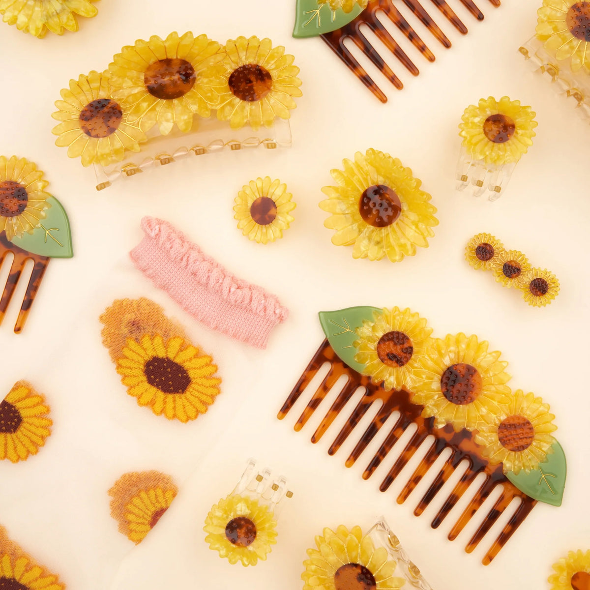 <COUCOU SUZETTE> Sunflower Trio Hair Claw