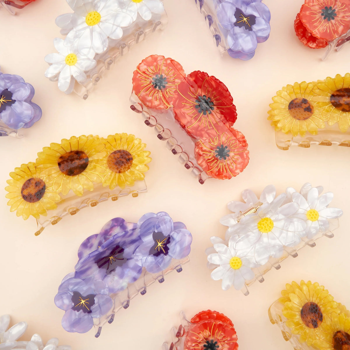 <COUCOU SUZETTE> Sunflower Trio Hair Claw