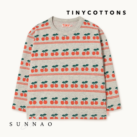 <TINYCOTTONS> Cherry Pattern Rib Tee