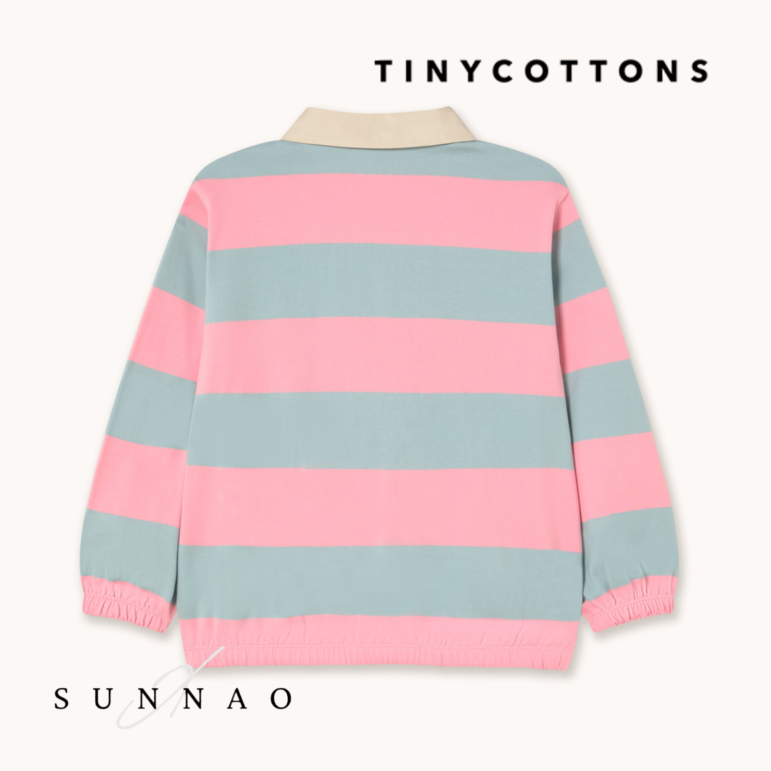 <TINYCOTTONS> Stripes Polo Sleeve Tee