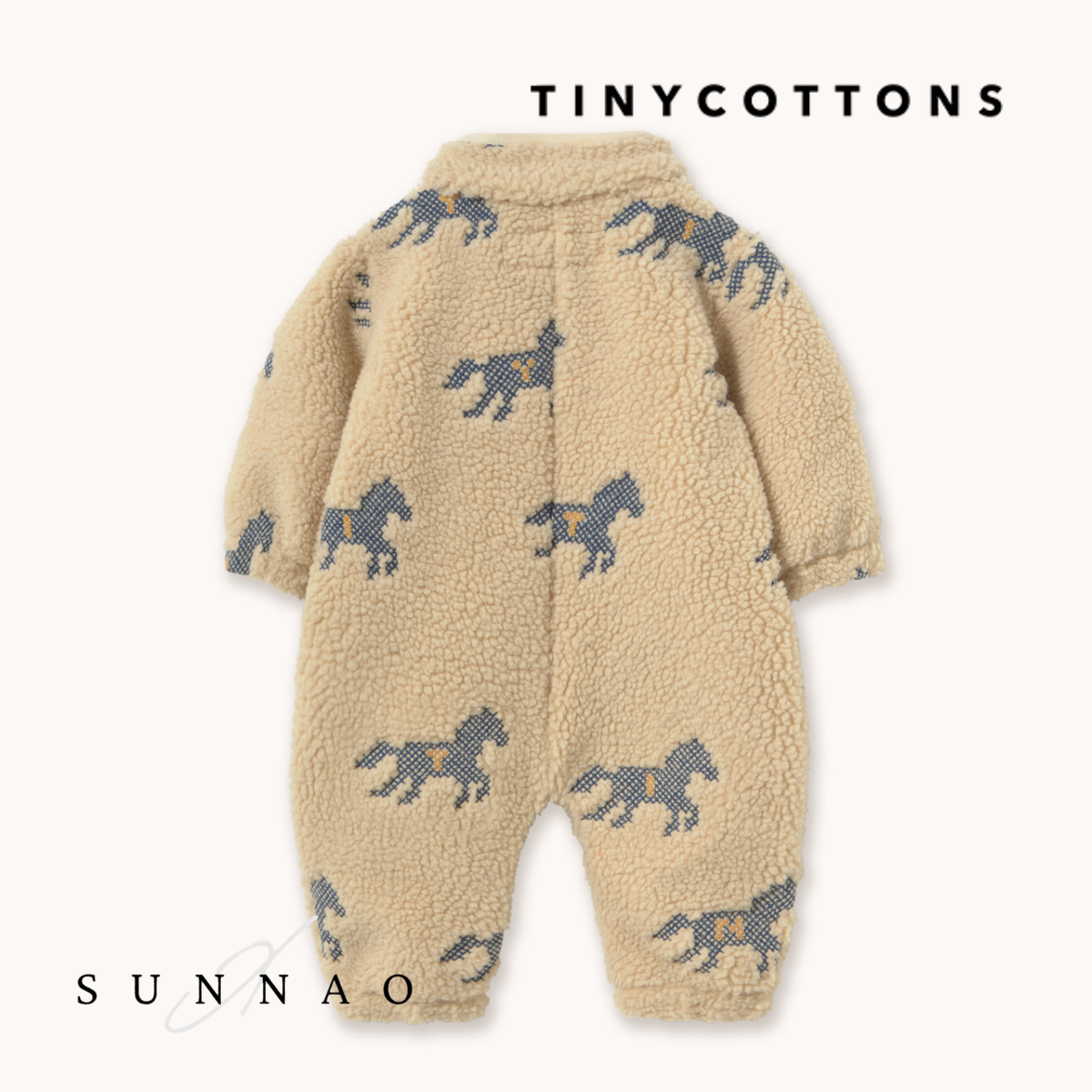 <TINYCOTTONS> Horses Sherpa One-Piece