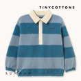 갤러리 뷰어로 이미지로드, <TINYCOTTONS> Blue Stripes Sherpa Collar Sweatshirt
