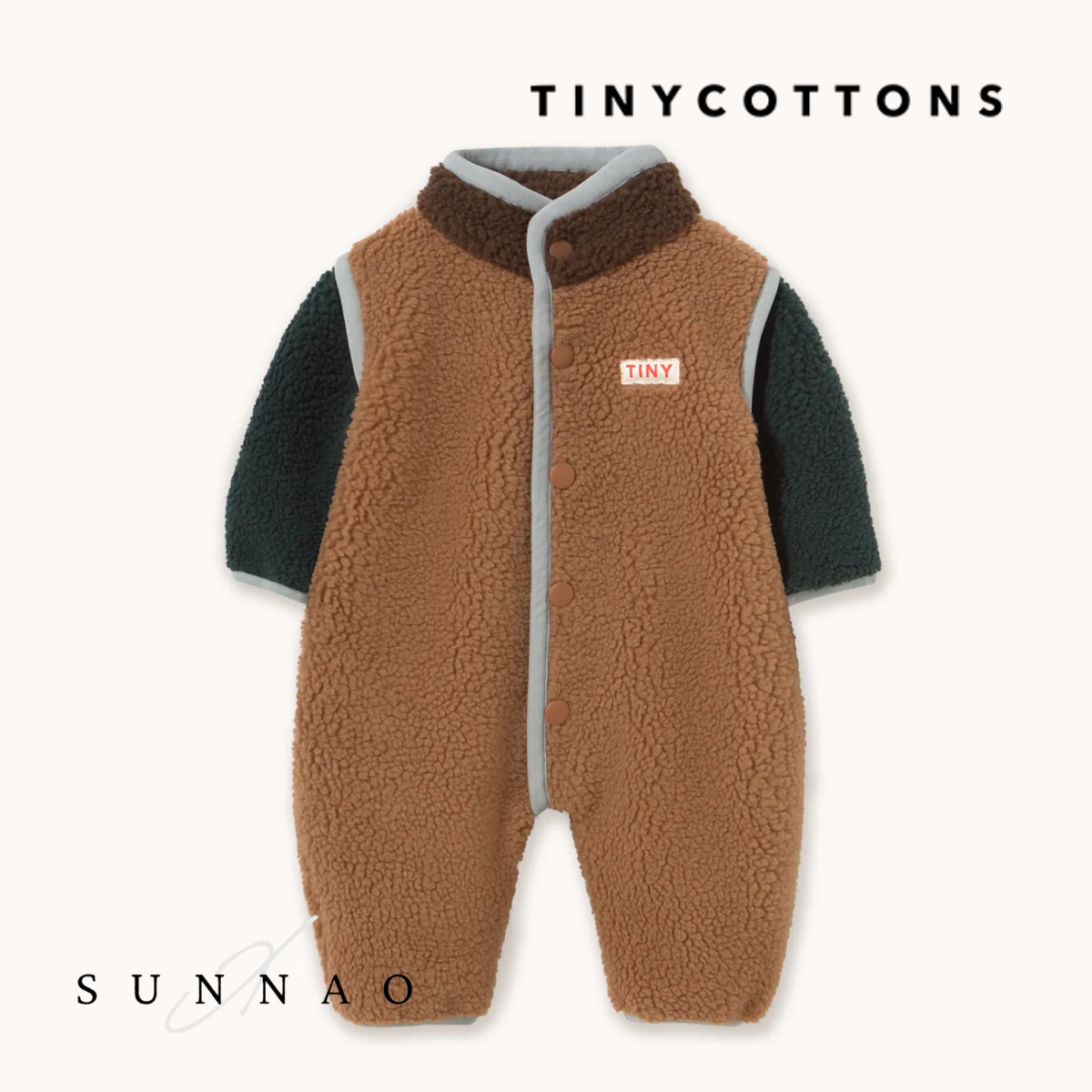 <TINYCOTTONS> Color Block Sherpa One-Piece