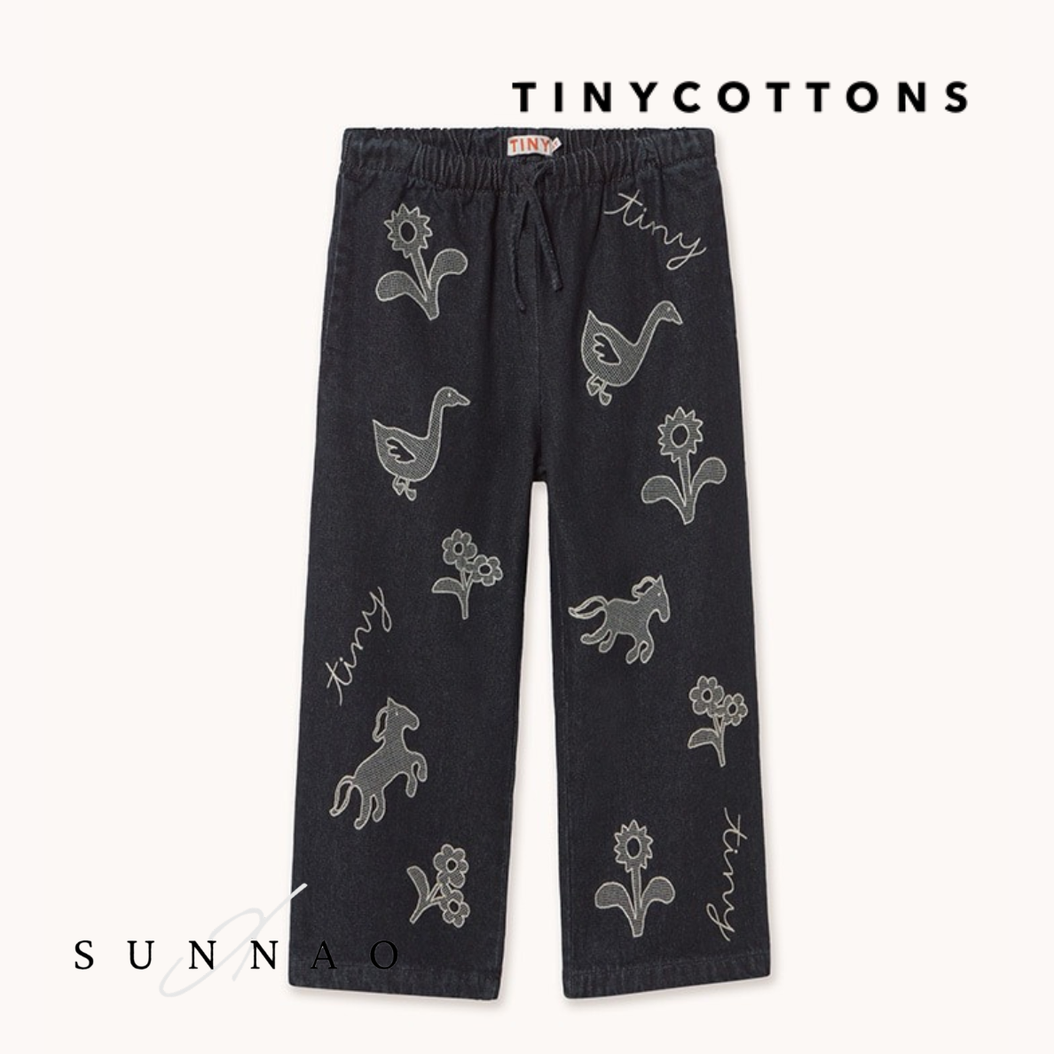 <TINYCOTTONS> Horses & Flowers Denim Pant