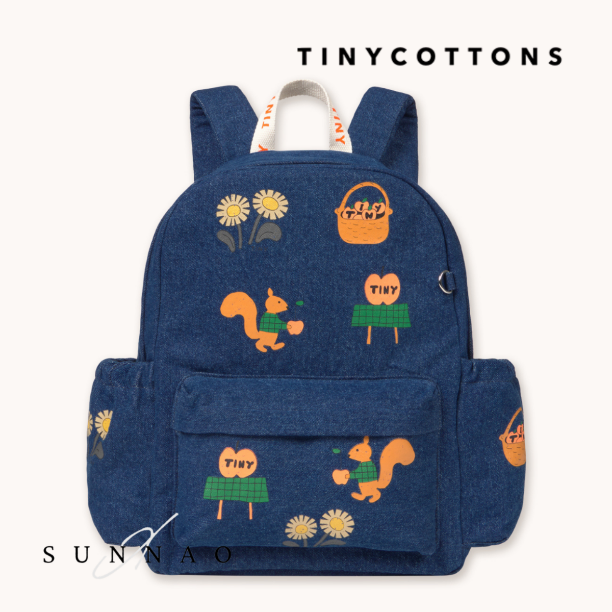 <TINYCOTTONS> Tiny Apples Denim Backpack