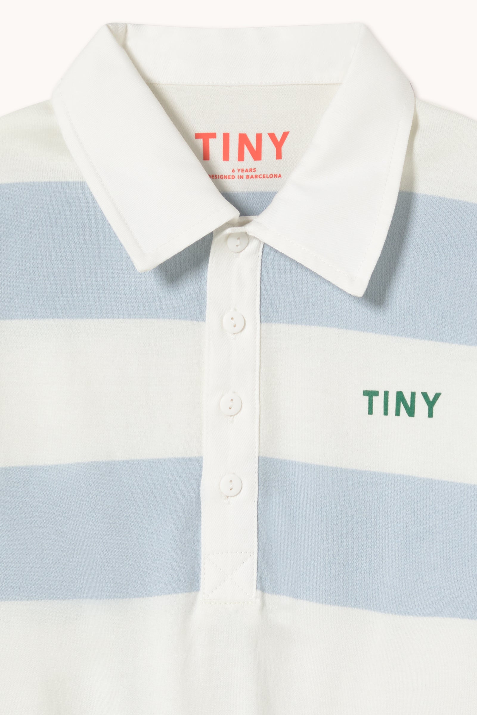 <TINYCOTTONS> Stripes Knit Polo Sleeve Tee - Blue