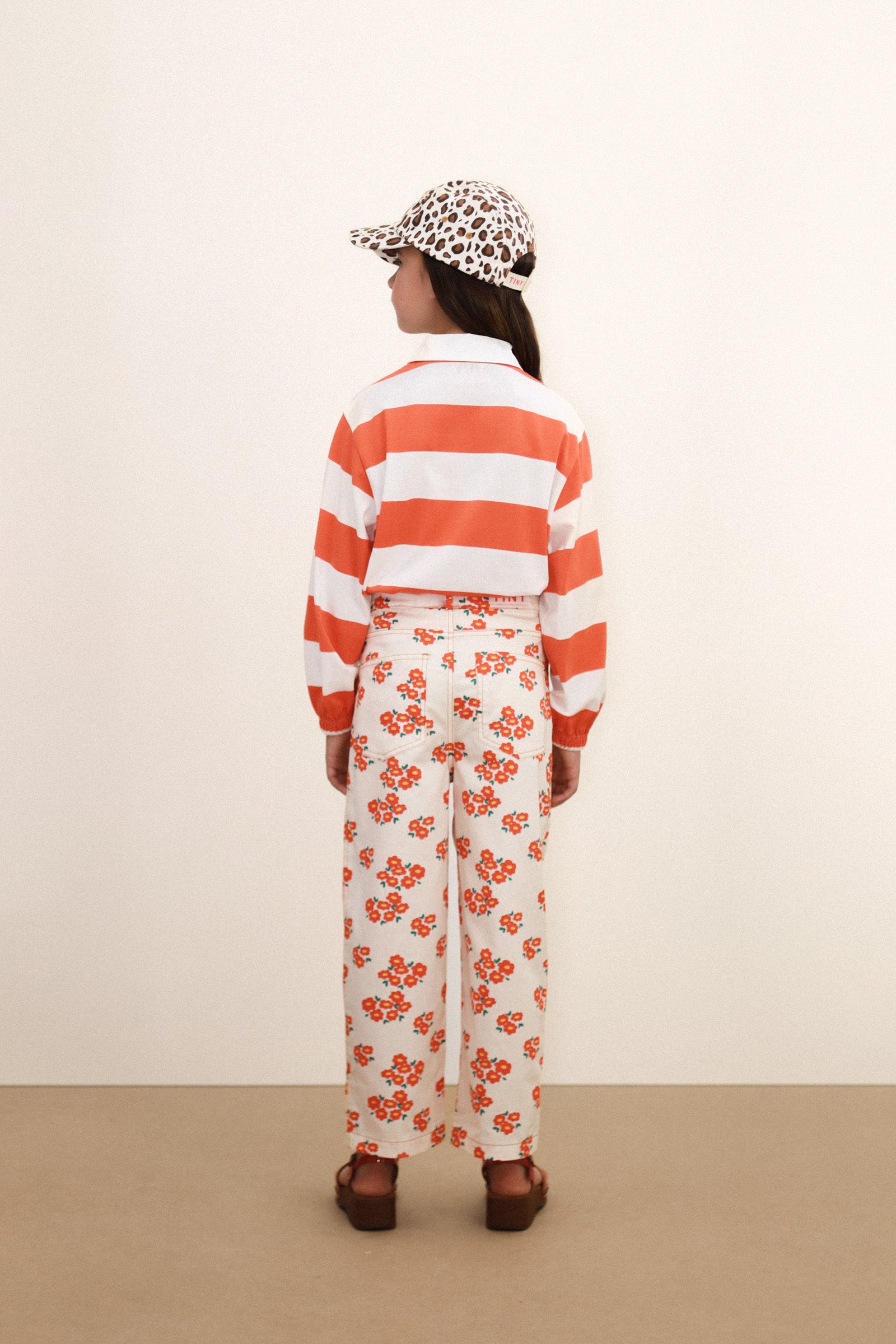 <TINYCOTTONS> Stripes Knit Polo Sleeve Tee - Red