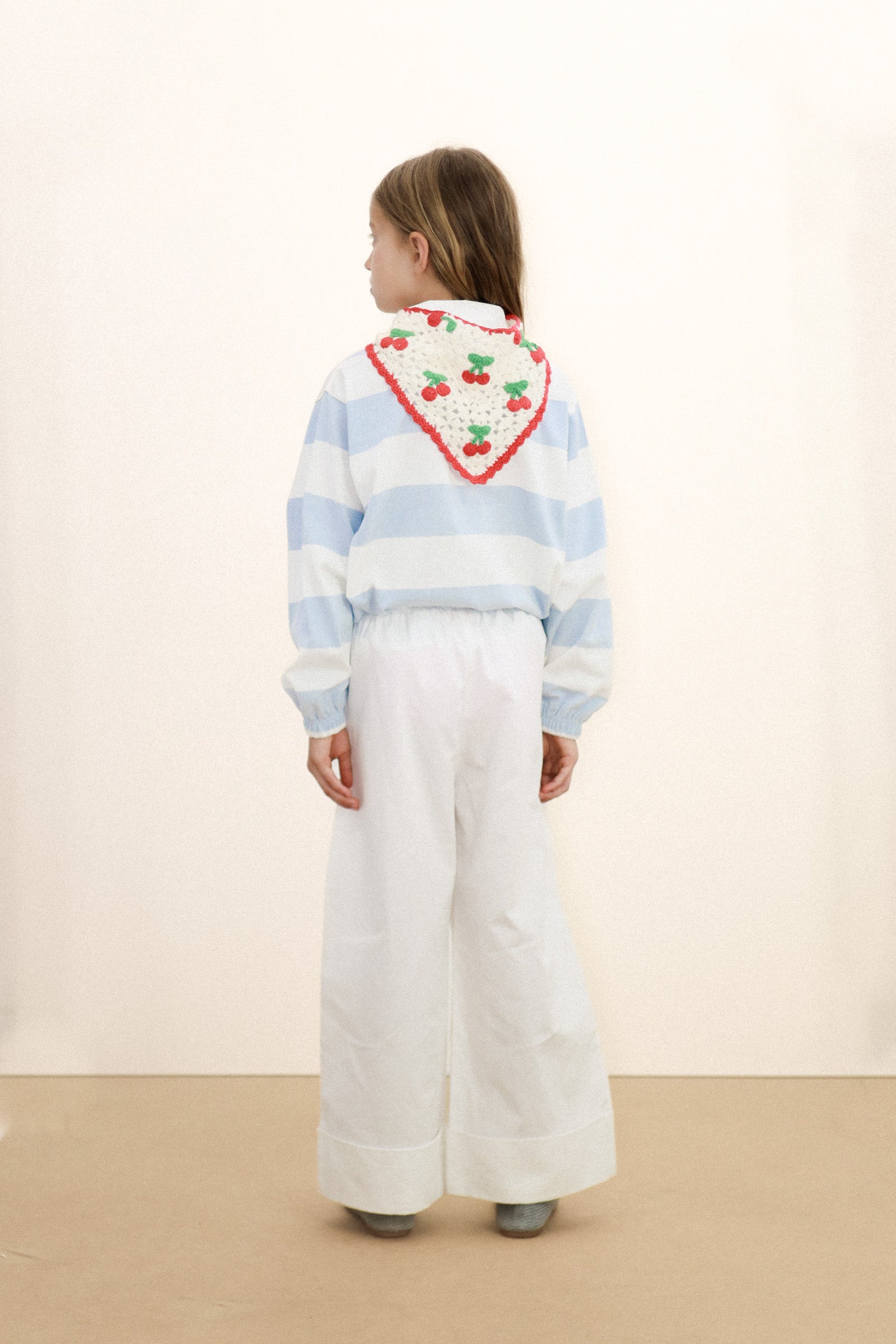 <TINYCOTTONS> Stripes Knit Polo Sleeve Tee - Blue