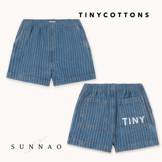 <TINYCOTTONS> Stripes Denim Shorts