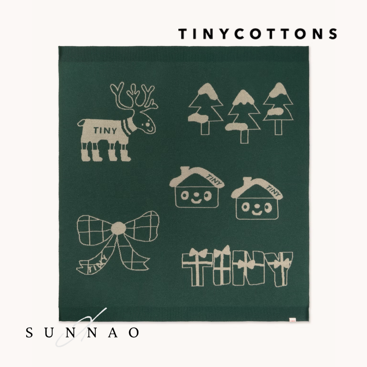 <TINYCOTTONS> HOLIDAY TINY TOWN SMALL BLANKET
