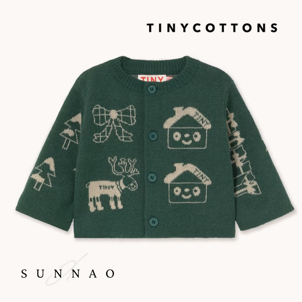 <TINYCOTTONS> HOLIDAY TINY TOWN BABY CARDIGAN