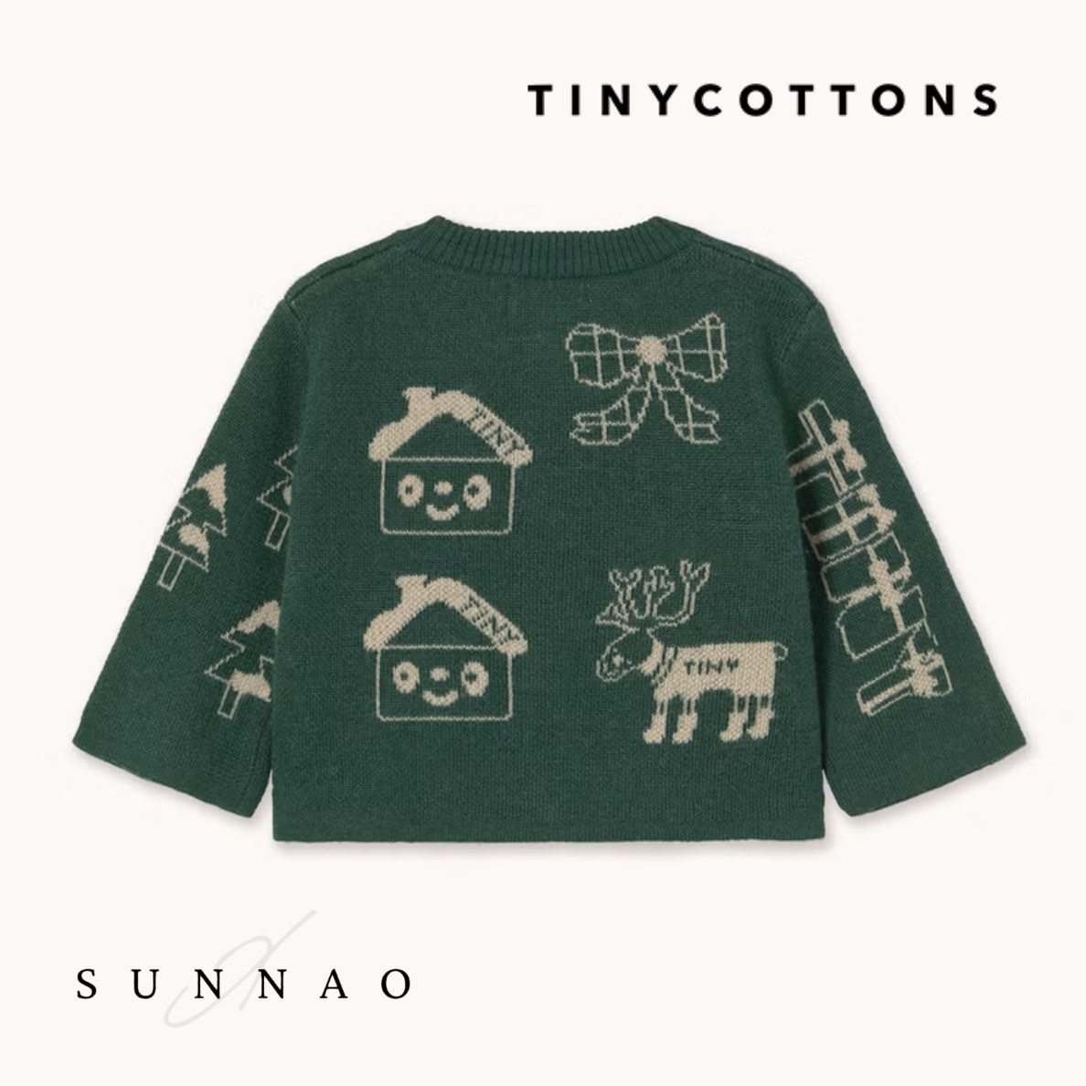 <TINYCOTTONS> HOLIDAY TINY TOWN BABY CARDIGAN