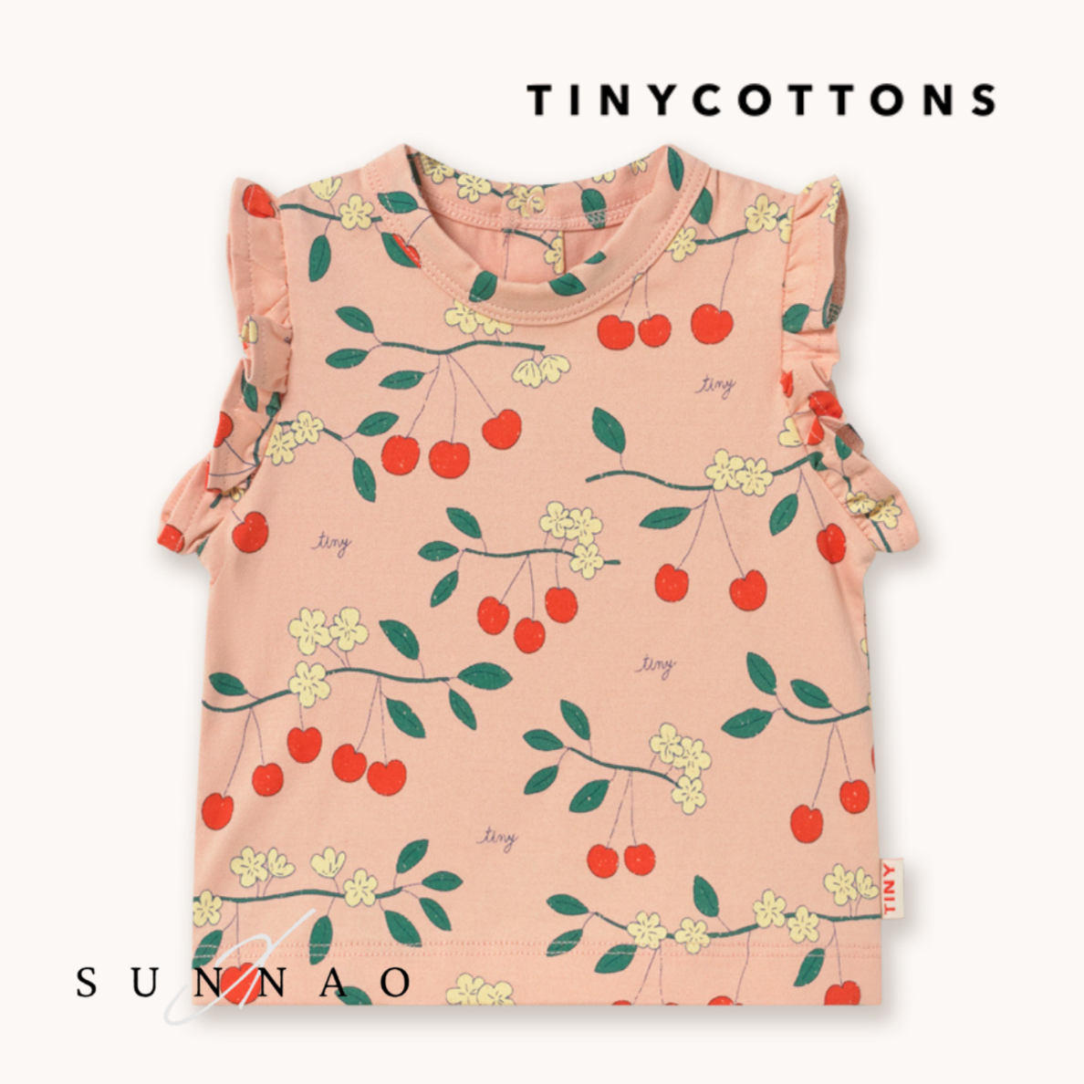<TINYCOTTONS> Cherry Trees Frill Tee　