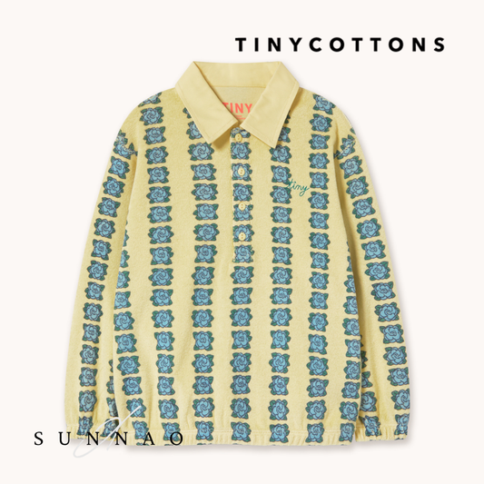 <TINYCOTTONS> Blue Flowers Polo Sleeve Tee