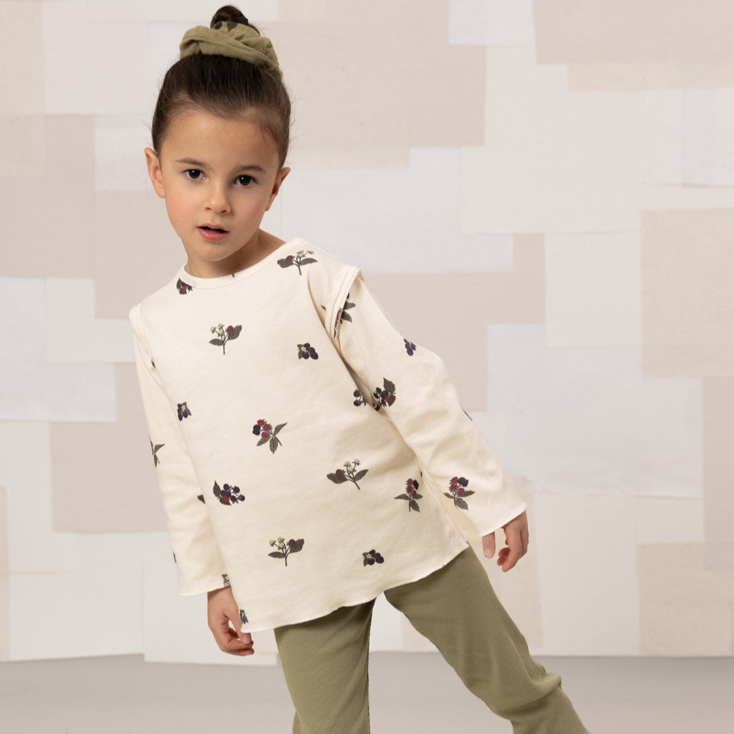 <STUDIO BOHEME PARIS> LALA T-SHIRT - ECRU / BLACKBERRIES