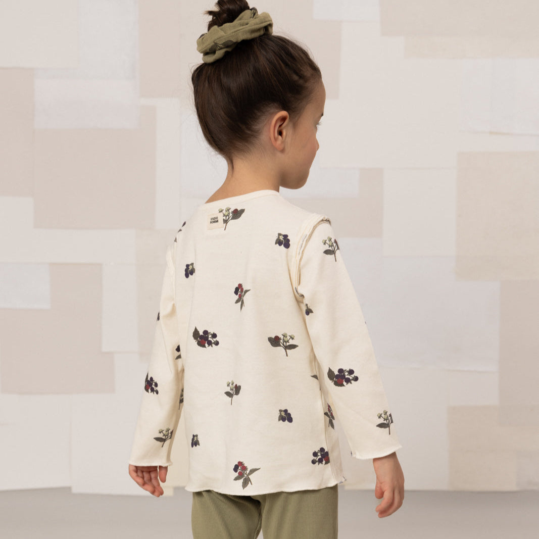 <STUDIO BOHEME PARIS> LALA T-SHIRT - ECRU / BLACKBERRIES